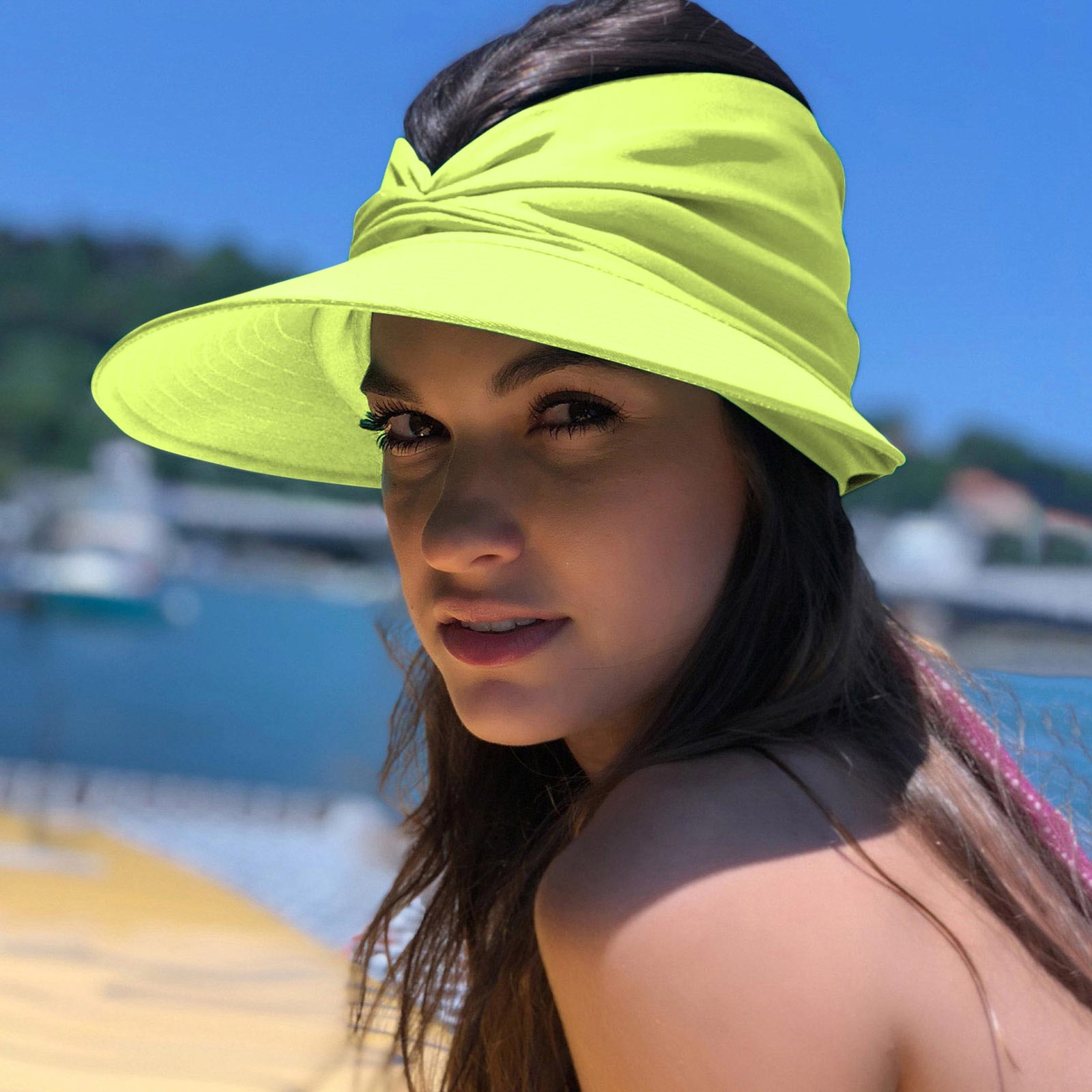 thumbnail image 2 of Sombrero pico plegable - Gorra de playa para deportes al aire libre para mujer - Nailon tejido ligero - Talla única, 2 of 4